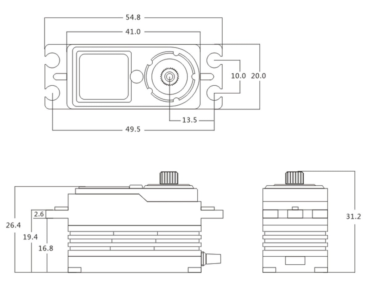 BH615S - Standard HV Brushless Digital Servo, 0.45sec / 208.3oz @ 8.4V