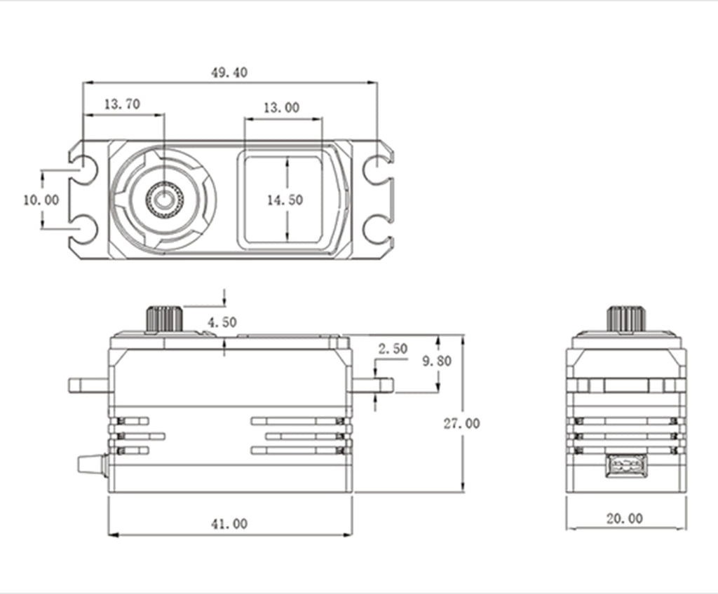 BH815S - Low Profile HV Brushless Digital Servo, .045sec / 208.3oz @ 8.4V