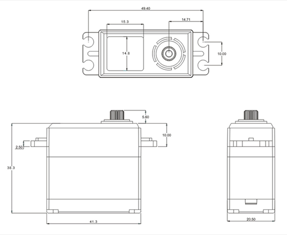 CH620S - Standard HV Coreless Digital Servo, .09sec / 277.7oz @ 8.4V