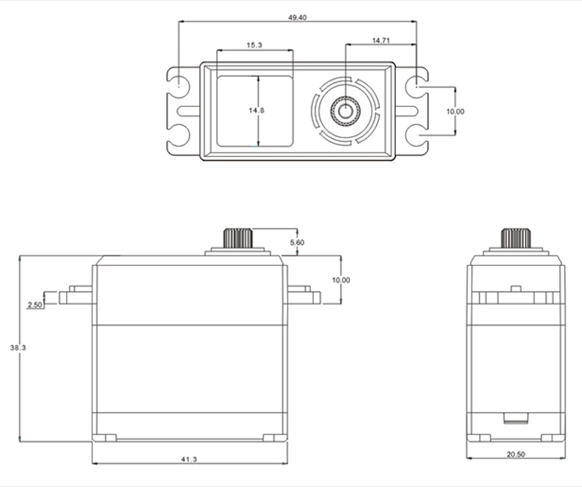 CH635S - Standard HV Coreless Digital Servo, .14sec / 486.1oz @ 8.4V