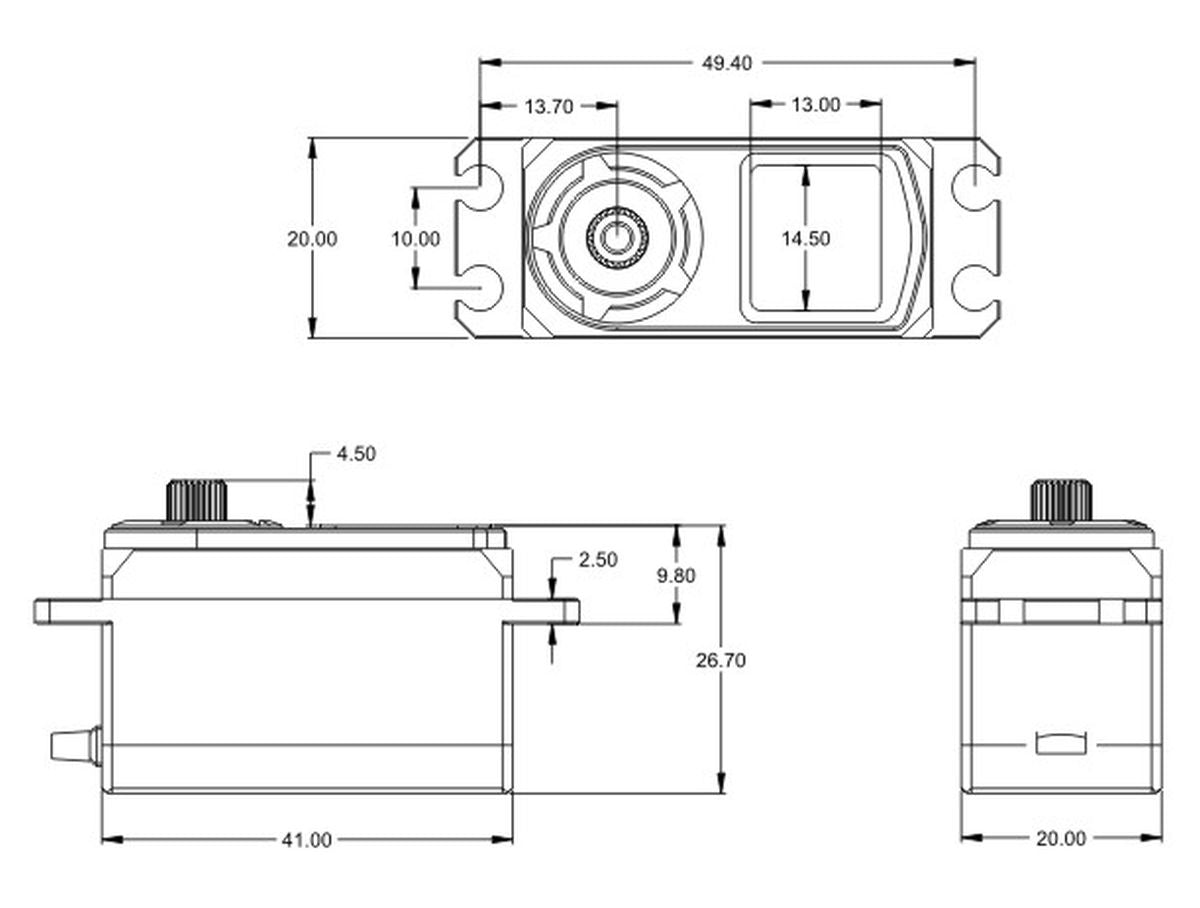 CH7012 - Low Profile HV Coreless Digital Servo, .057sec / 166.6oz @ 8.4V