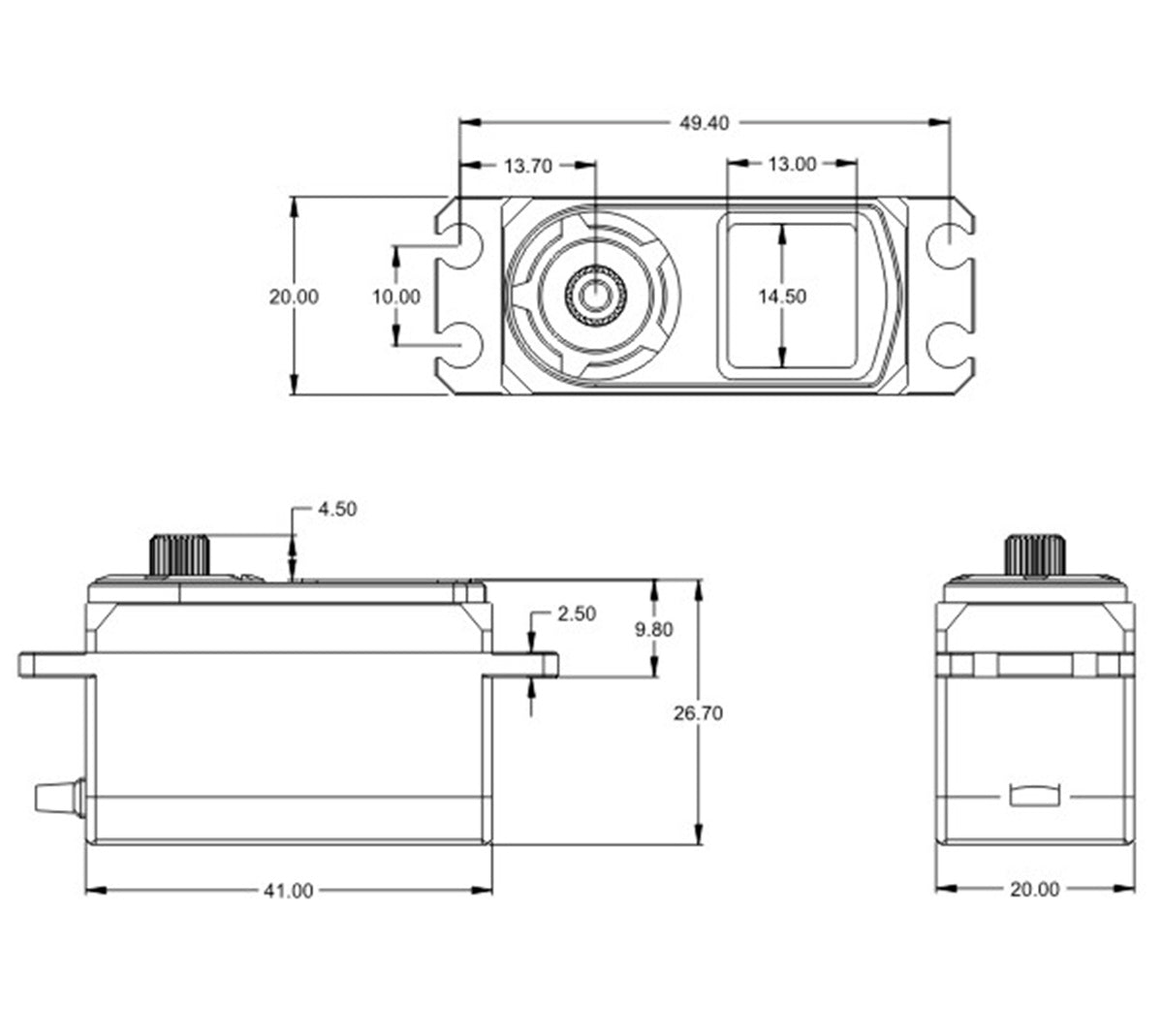 CH7015 - Low Profile HV Coreless Digital Servo, .07sec / 208.3oz @ 8.4V
