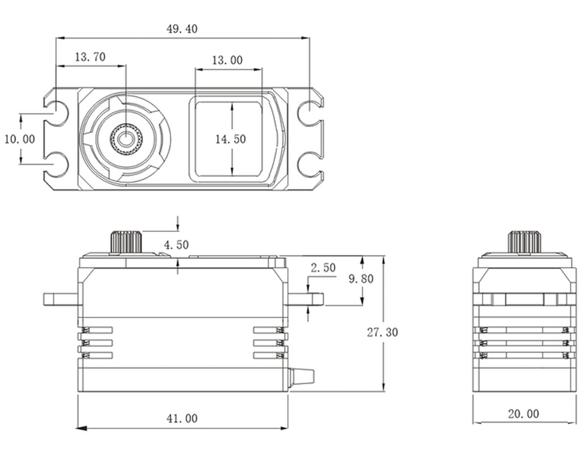 D1S - Low Profile HV Coreless Digital Servo, .18sec / 256.9sec @ 8.4V