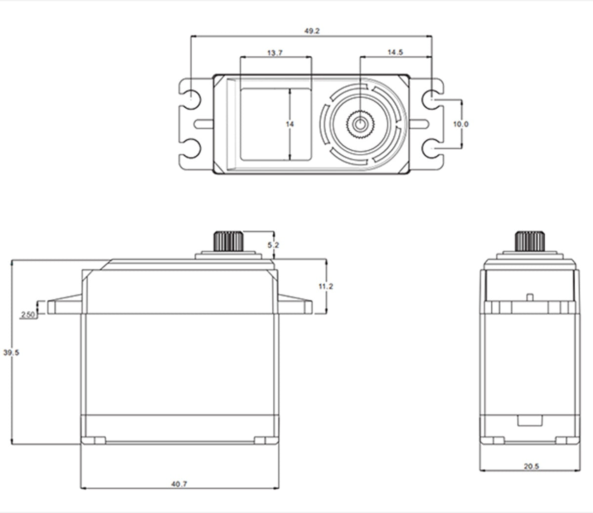 DL5015 - Standard LV DC Digital Servo, .13sec / 208.3oz @ 6.0V