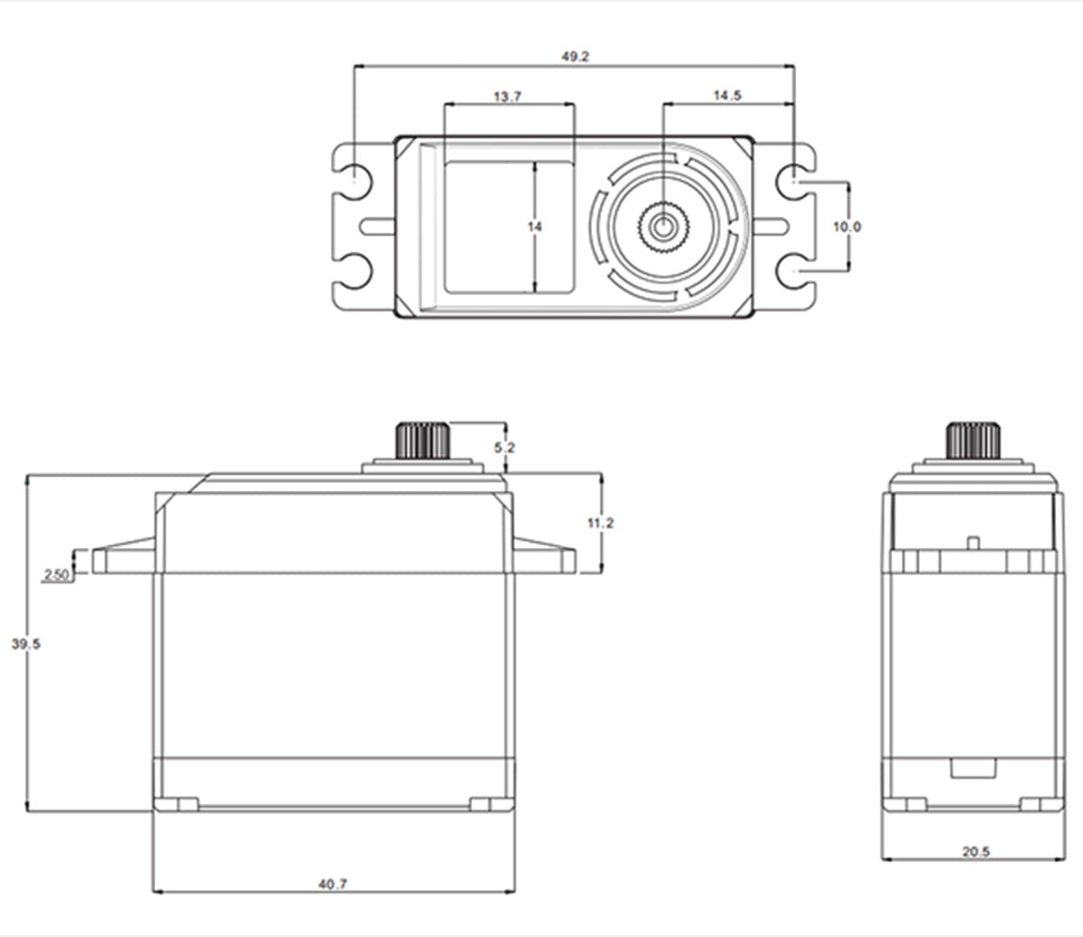 DL5020 - Standard LV DC Digital Servo, .16sec / 277.7oz @ 6.0V