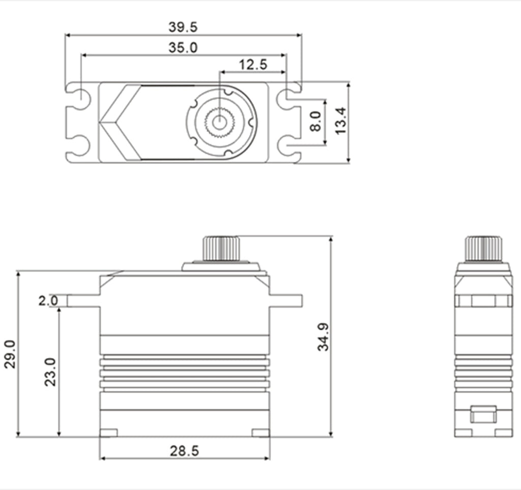M11 - Mini HV Coreless Digital Servo, .055sec / 125.0oz @ 8.4V