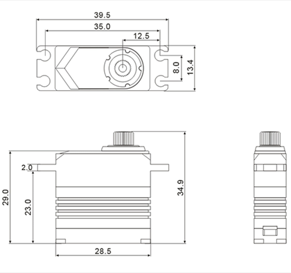 M11 - Mini HV Coreless Digital Servo, .055sec / 125.0oz @ 8.4V