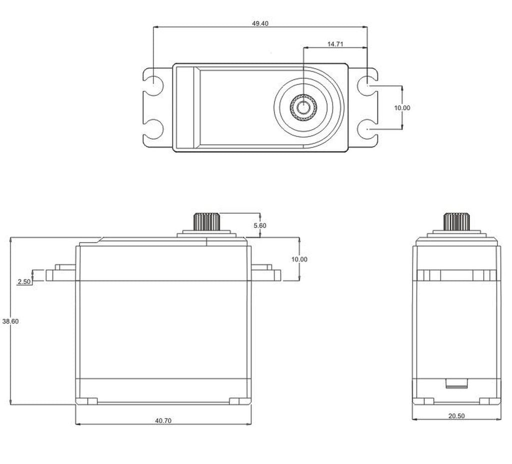 W45 - Standard HV Coreless Waterproof Servo, .18sec / 624.9oz @ 8.4V